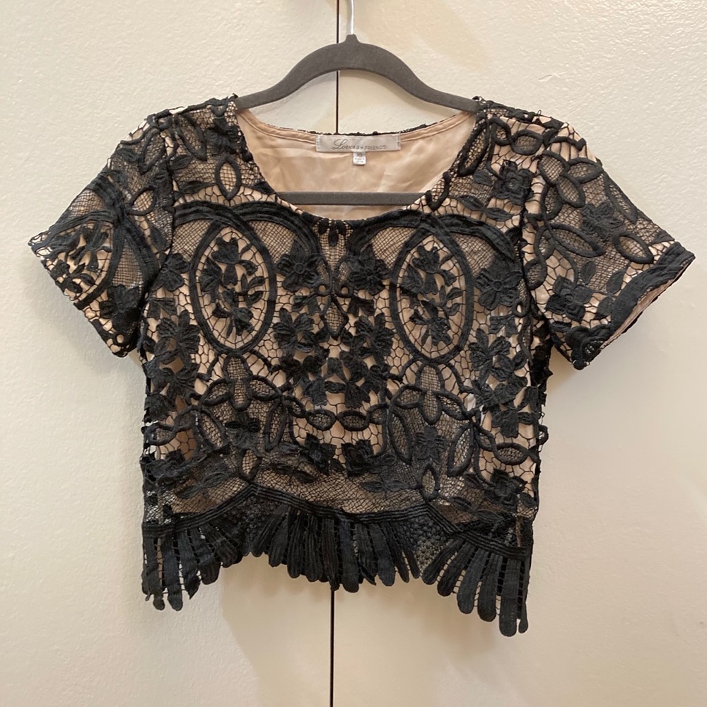 Lovers + Friends crop lace top